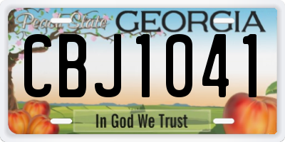 GA license plate CBJ1041