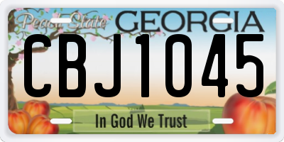 GA license plate CBJ1045