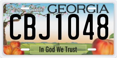 GA license plate CBJ1048