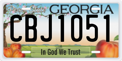 GA license plate CBJ1051