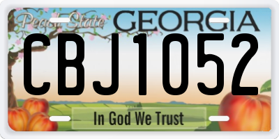 GA license plate CBJ1052