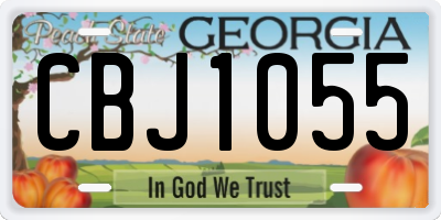 GA license plate CBJ1055