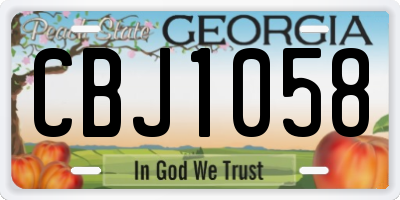 GA license plate CBJ1058