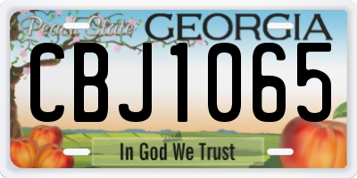 GA license plate CBJ1065