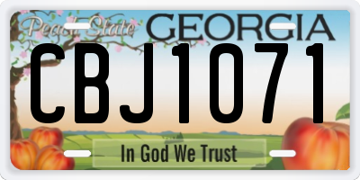 GA license plate CBJ1071