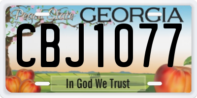GA license plate CBJ1077