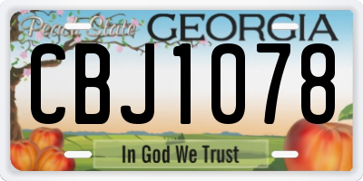 GA license plate CBJ1078