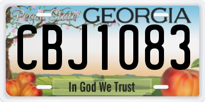 GA license plate CBJ1083
