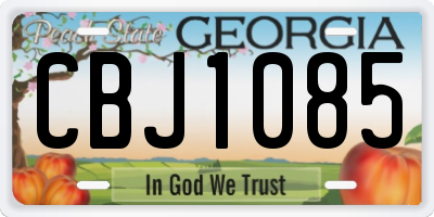 GA license plate CBJ1085