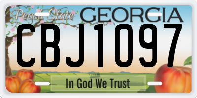 GA license plate CBJ1097