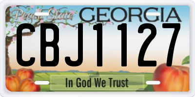 GA license plate CBJ1127