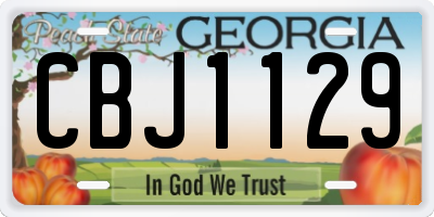 GA license plate CBJ1129