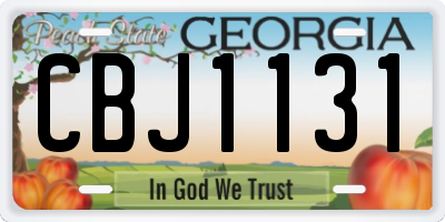 GA license plate CBJ1131