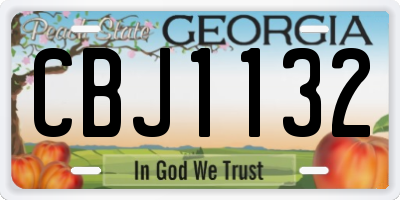GA license plate CBJ1132