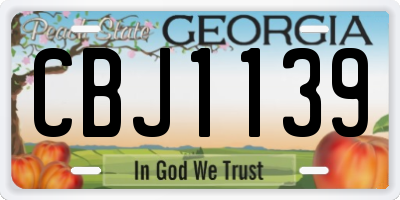 GA license plate CBJ1139