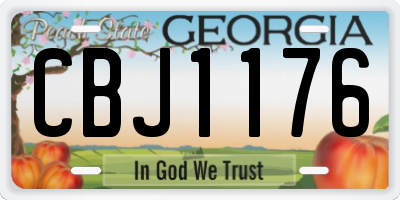 GA license plate CBJ1176