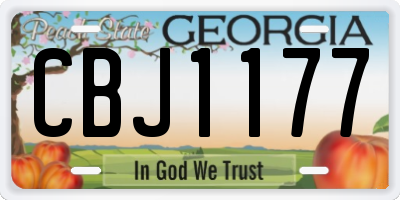GA license plate CBJ1177