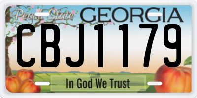 GA license plate CBJ1179