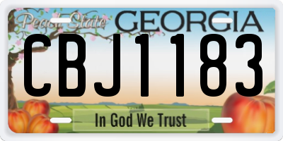 GA license plate CBJ1183