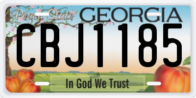 GA license plate CBJ1185