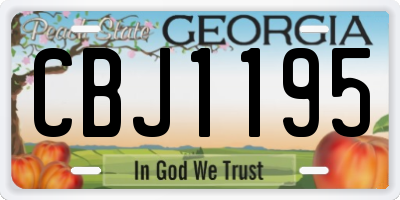 GA license plate CBJ1195