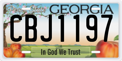 GA license plate CBJ1197