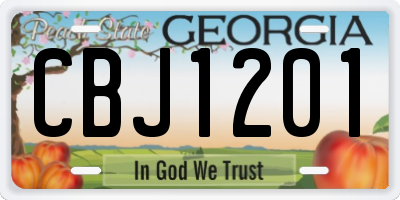 GA license plate CBJ1201