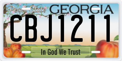 GA license plate CBJ1211