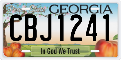 GA license plate CBJ1241