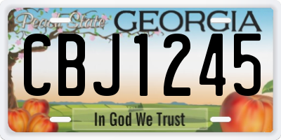 GA license plate CBJ1245