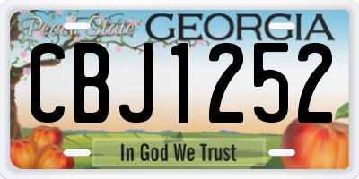 GA license plate CBJ1252