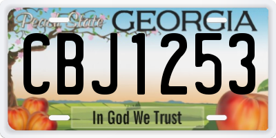 GA license plate CBJ1253