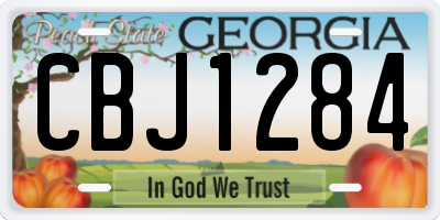 GA license plate CBJ1284