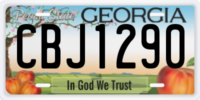GA license plate CBJ1290