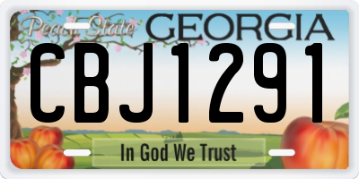 GA license plate CBJ1291