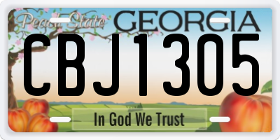 GA license plate CBJ1305