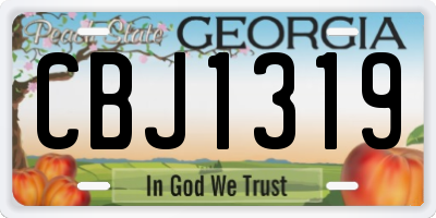GA license plate CBJ1319