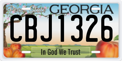 GA license plate CBJ1326