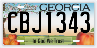 GA license plate CBJ1343
