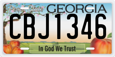 GA license plate CBJ1346