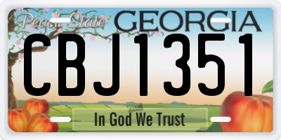 GA license plate CBJ1351