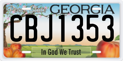 GA license plate CBJ1353