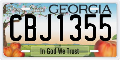 GA license plate CBJ1355