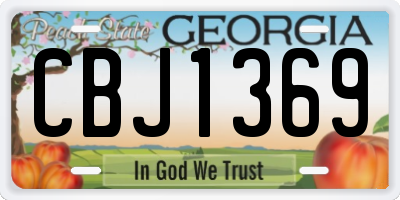 GA license plate CBJ1369