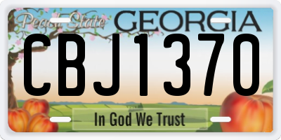GA license plate CBJ1370