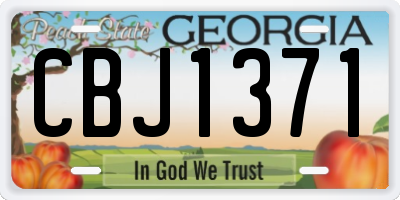 GA license plate CBJ1371