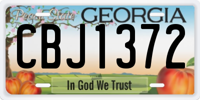 GA license plate CBJ1372