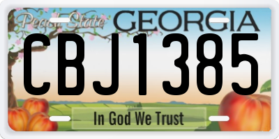 GA license plate CBJ1385