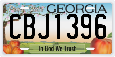 GA license plate CBJ1396
