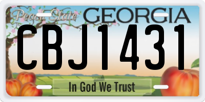 GA license plate CBJ1431